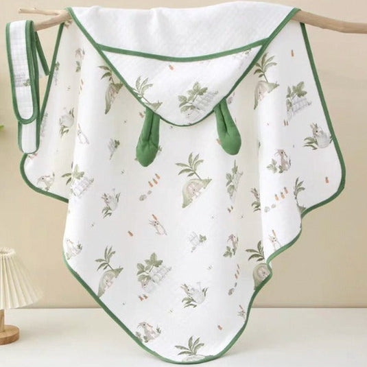 COBIJA CON CAPUCHA DE ALGODÓN